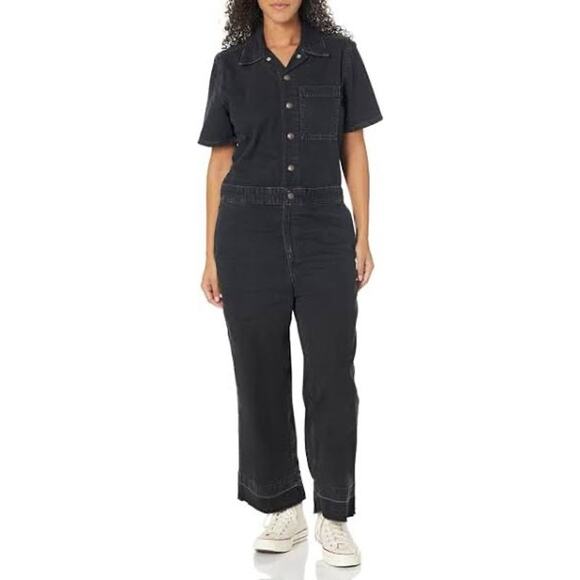 Levi's-NWT- Women's Black Denim Jumpsuit Short Sleeve, Romper/Jumpsuit Sz:XXL - Picture 3 of 7